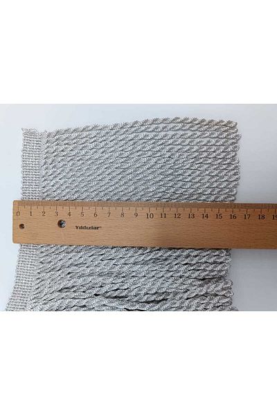 KATMERTEKS Bouillon Fringe 6 Meters Silver Color