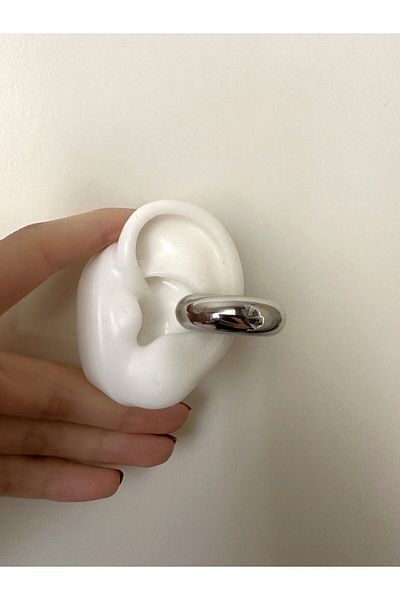 ringbox Silver Color Curved Cartilage Earring Earcuff