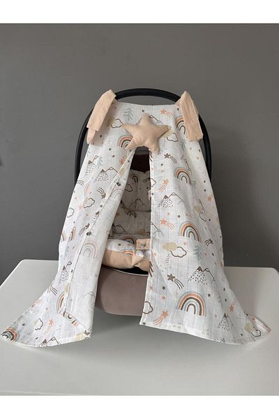Jaju Baby Mountain Muslin Fabric Organic Stroller Cover and Cushion