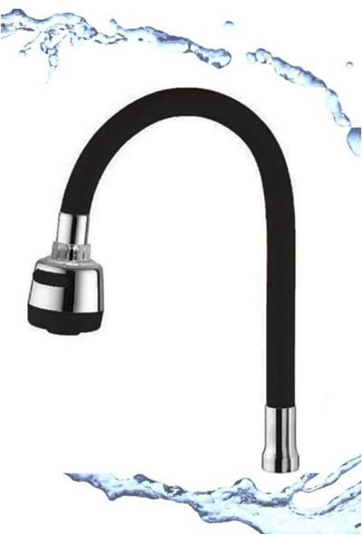 Universal Faucet Head - Black Kubar, Spiral Hose and Flexible Telescopic