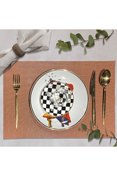 RossaHome خدمة روسا الأمريكية 4 قطع - اللون برتقالي ورمادي 30*45