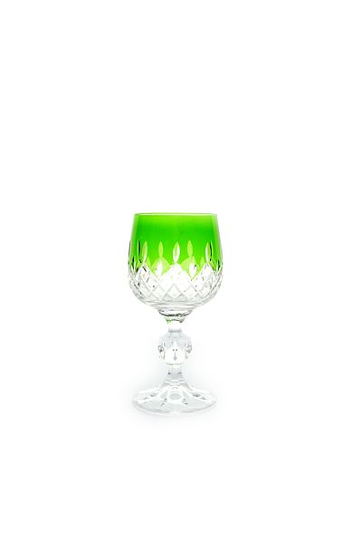 Kristal Market Handmade Crystal Drop Colorful Luxury Footed Goblet Coffee Side Water Glass