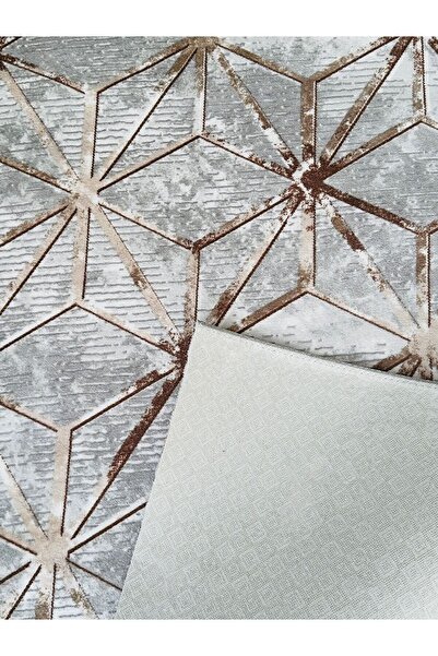 ALgorand Home Γκρι ρολό χαλιού που πλένεται με αντιολισθητική βάση