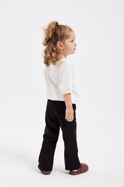 Fahhar Kids Children's Slit Detailed Trousers Black