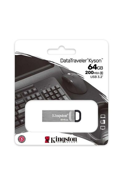 Nusrat Bilişim Kingston Dtkn-64gb 64gb Datatraveler Kyson 200mb-s Metal Usb 3.2 Gen 1 Flash Memory