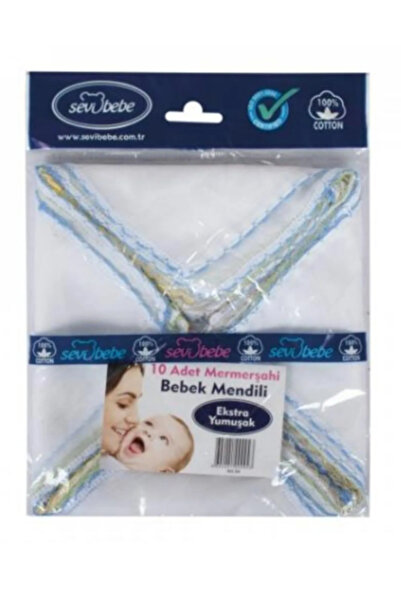 Sevi Bebe 94.1 Mermerşahi Bebek Mendili 10 Adet Erkek