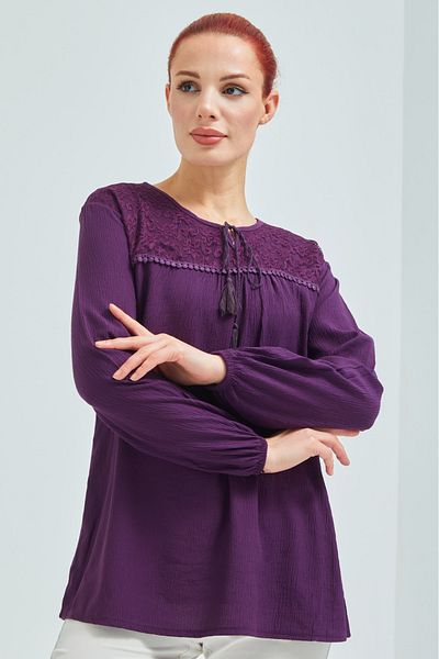 Stilmony Women's Purple Sile Cloth Summer Blouse