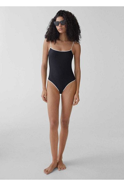 MANGO Woman Swimsuit with Contrast Surface