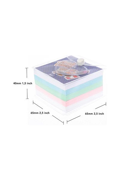 Kahraman Vuki Glitter and Watery Patterned Cube Memo Pad (mixed Model 1 Piece)