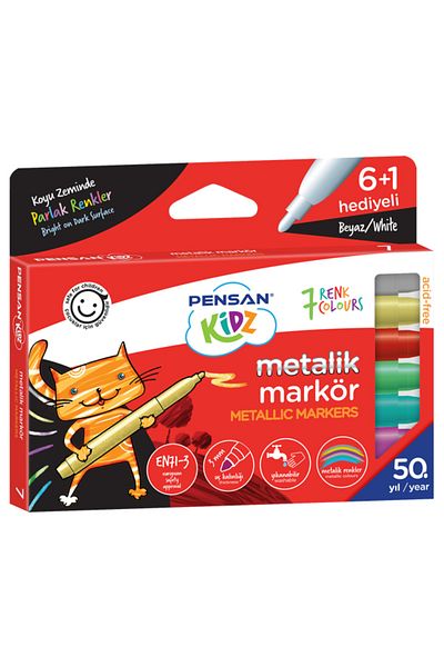 Pensan Kidz Cleanable 7 Colors Metallic Marker Pen