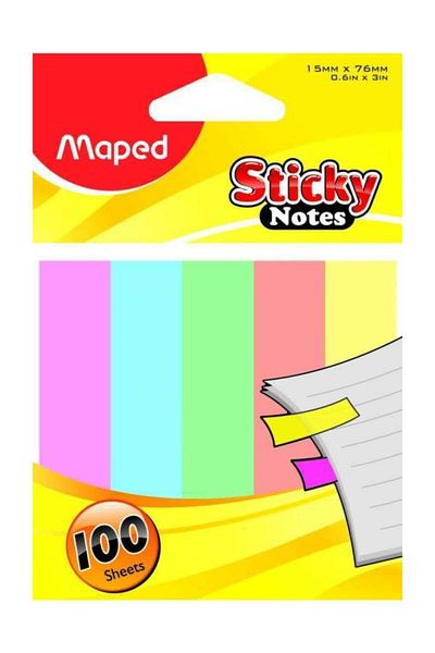 Maped 5-Piece Index Bookmark 15x76 Mm Adhesive Note Paper 100 Sheets