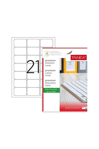 Tanex Laser Label 100 Sheets 63x38 Mm Mm Laser Printer Label