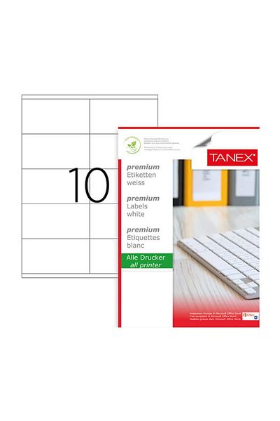 Tanex Laser Label 100 Sheets 105x56 Mm Laser Printer Label