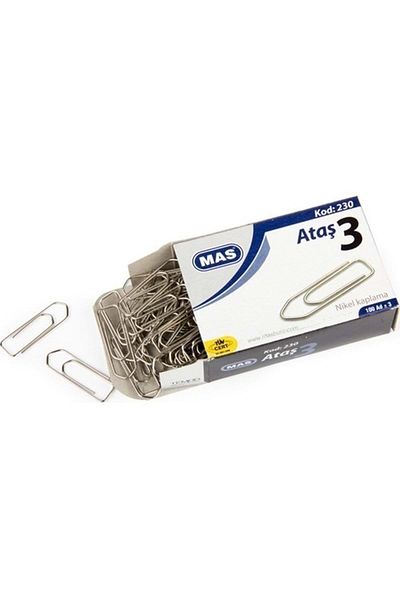 Mas Paper Clip Nickel No:3 - Pack of 100 Paper Clips