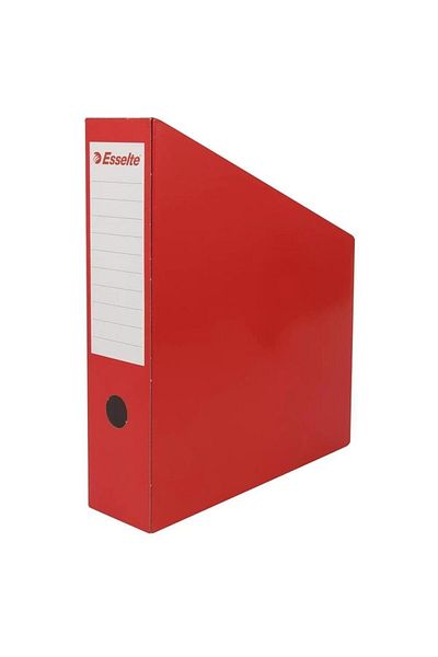 Esselte Red Cardboard Magazine Holder Box - 7.2x31.5x25 cm, Pack of 6