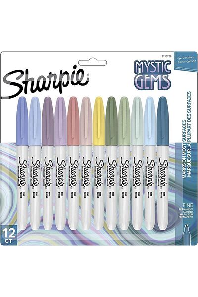 Sharpie Fine Permanent Marker Mystic Gems 12 Color Blister