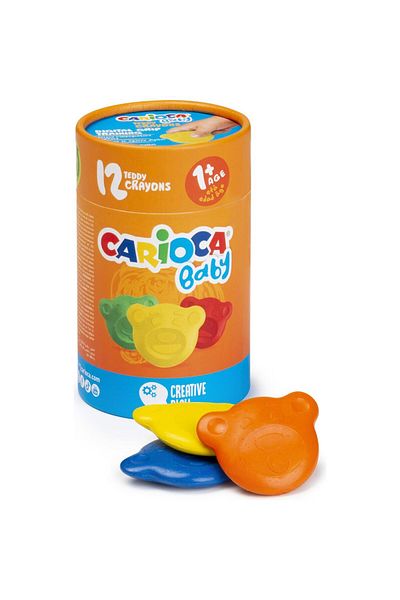 CARIOCA Teddy Shaped Non-Polluting Candle Paints 12 Pack