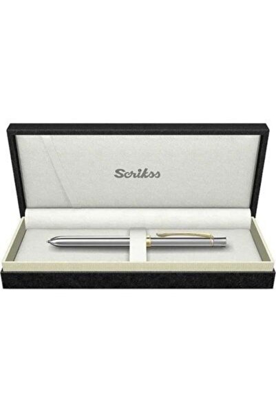 Scrikss Fonksiyonlu Kalem Gold Krom Tükenmez Versatil Multifonksiyon Kalem