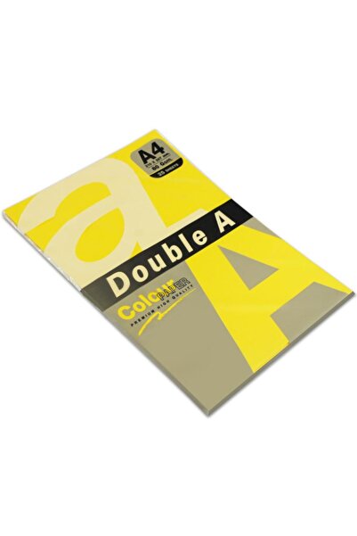 DOUBLE A Lemon Yellow Colored A4 80 Grams Paper - 25 Sheets