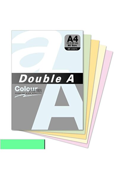 DOUBLE A ورق باستيل لاجون ملون مقاس A4 - 80 جم، 25 ورقة