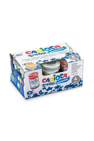 CARIOCA Tempera Gouache - Super Washable 6-Color Water Color, X 25ml