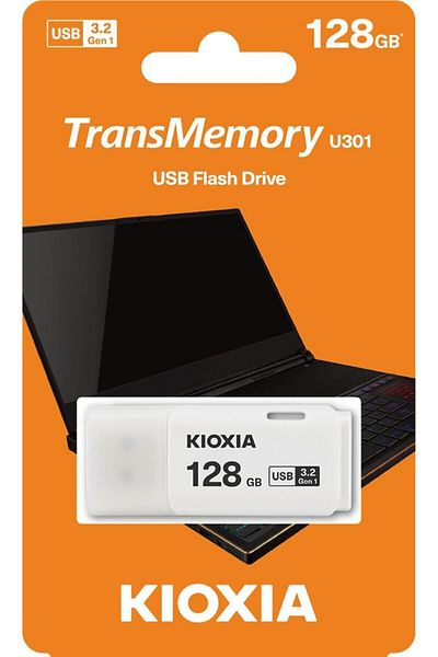 Kioxia 128 جيجابايت أبيض USB 3.2 Gen 1 ذاكرة فلاش 128 جيجابايت