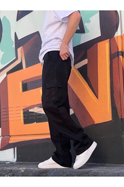 ElitWear Erkek Baggy Kalıp Yan ve Arka Cepli Bol Pantolon