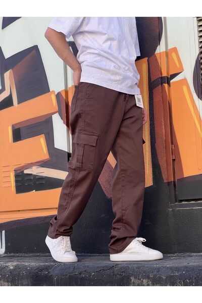 ElitWear Men's Baggy Style Loose Trousers with Side and Back Pockets