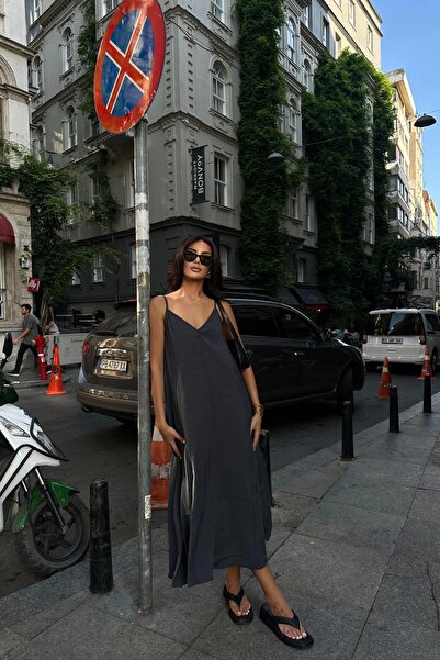 Eka Rochie de damă colorată afumată cu decolteu în V - Model 1009-1011