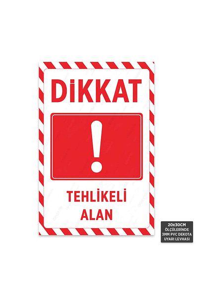 Hayal Poster U1013 - لافتة تحذير ديكوتا للمنطقة الخطرة (20 × 30 سم)