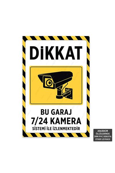 Hayal Poster U1107 - هذه المرآب مراقبة بـ 24/7 مع نظام كاميرا ديكوتا تحذير تسجيل (20x30 سم)