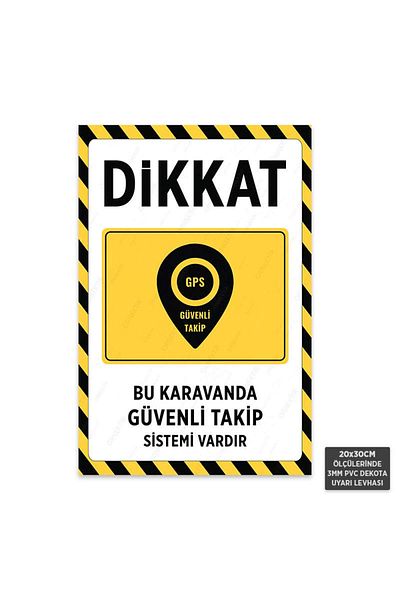 Hayal Poster U1132 - هذه العربة مزودة بنظام تتبع آمن وعلامة تحذير ديكوتا (20 × 30 سم)