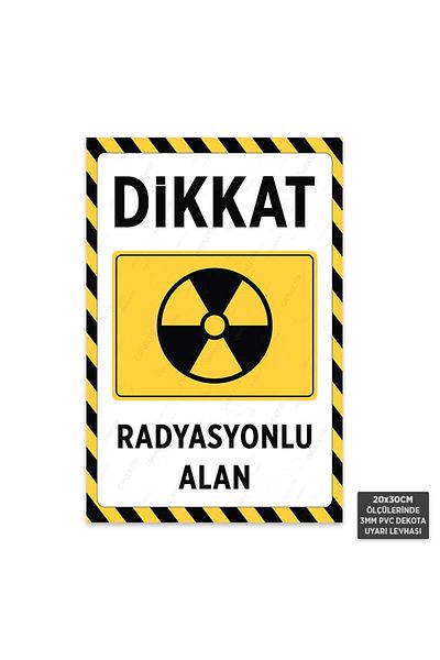Hayal Poster U1011 - لافتة تحذير ديكوتا للمنطقة المشعة (20 × 30 سم)