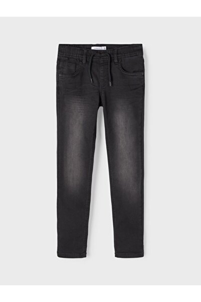 Name it Jeans mit geradem Bein und Sweatstoff