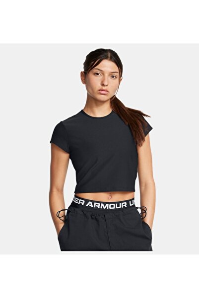 Under Armour Siyah Kadın Yuvarlak Yaka Crop Top T-Shirt 1386615-001 Meridian ...