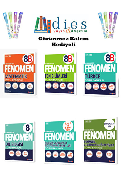 Fenomen Yayıncılık Fenomen 8. Sınıf Matematik+Fen+Türkçe+Dil Bilgisi+Yazım Ku...