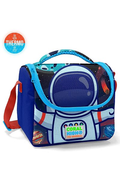 Coral High Rucsac Saks Blue Astronaut cu model Tiny Nest - Două compartimente 3SET23524