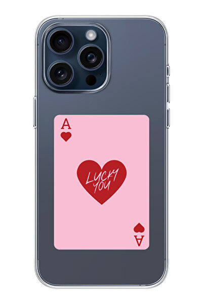 moonset Iphone 14 Pro Max Uyumlu Lucky You Kart Tasarımlı Baskılı Şeffaf Tele...