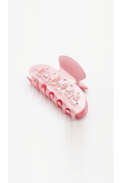 Roberta Lorenz Pink Bow Ribbon Special Rhinestoned Tight Hair Clip, Quality 8 Cm Bone Latch Buckle