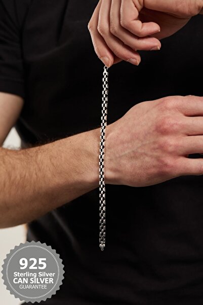 CAN SİLVER 925 Ayar Saf Gümüş Sepet Modeli Elişi Gurmet Erkek Bileklik