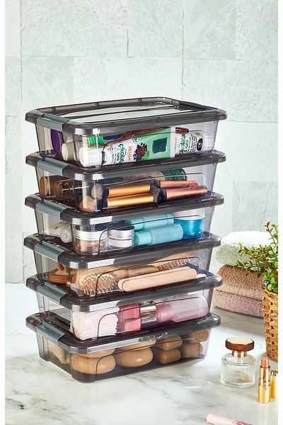 Vienev 6 Piece Royal Box Storage Box 1.2 Liter Anthracite