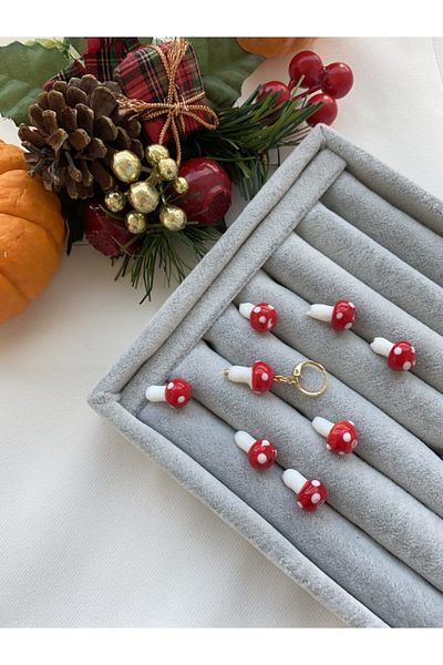 Neta Murano Glass Mushroom Fruit Earrings