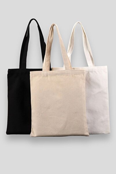 pintiorg Baskısız Ham Bez Çanta, Punch - 3 Renk