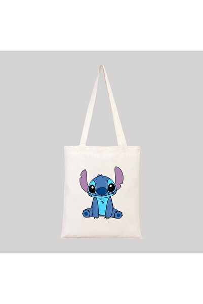 Umbell Stitch Baskılı Ham Bez Çanta