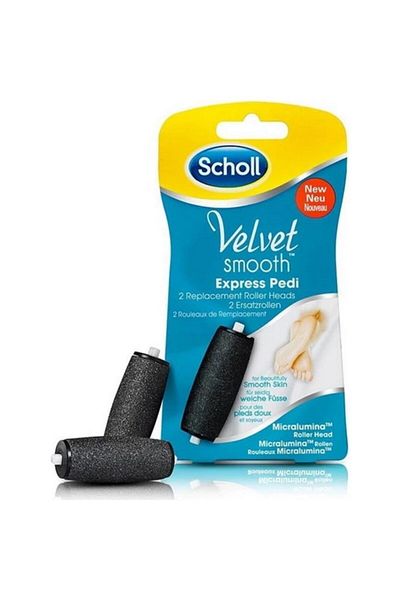 Scholl Velvet Smooth Medium Hard Leather Spare Head Set of 2