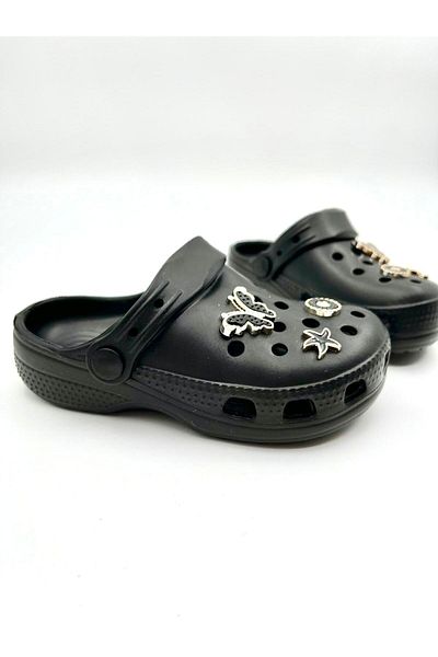 Lurji Light and Hearted Children's Slippers - Rhinestoned Butterfly Patterned Cros Sandals
