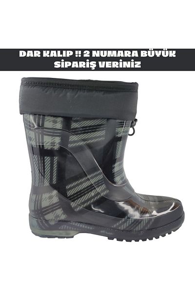 fafatara Unisex Γκρι Χρώμα Μάλλινες Καρό Business Garden Rain Snow Boots