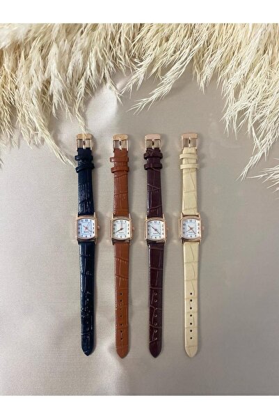 QUARTZ Rubsey Retro Minimal Vintage Leather Band Women's Wristwatch