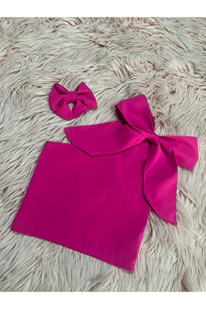 NA ADDESIGN Bluză și cataramă de vară roz pentru fetiță, cu un singur umăr