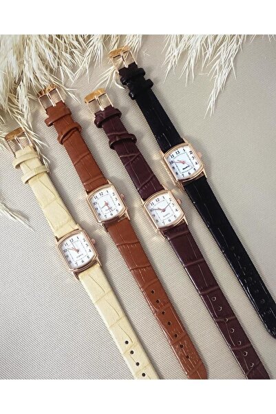 QUARTZ Rubsey Retro Minimal Vintage Leather Band Women's Wristwatch